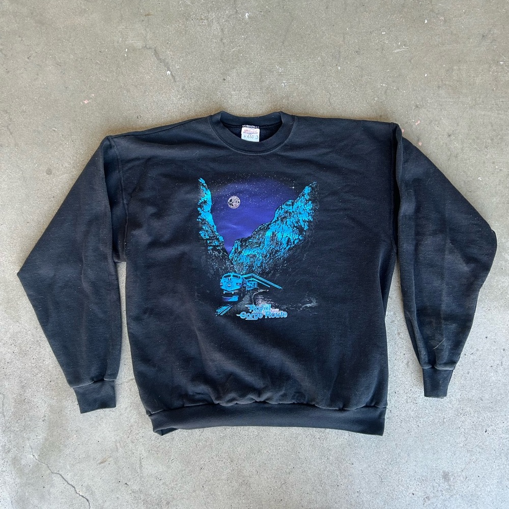 Vintage royal gorge route railroad sweater